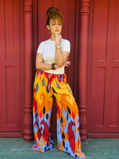 Colorful Wide-Leg Pants