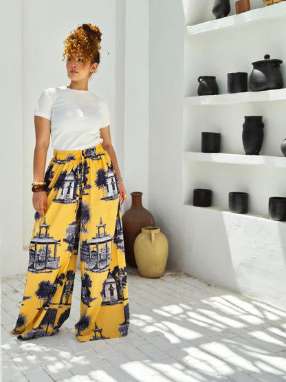 Colorful Wide-Leg Pants yellow