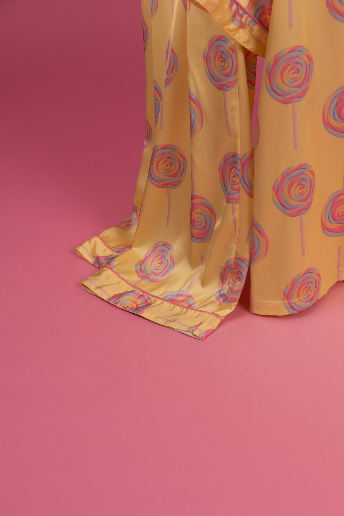 Satin Short Sleeve Pajama Set Yellow