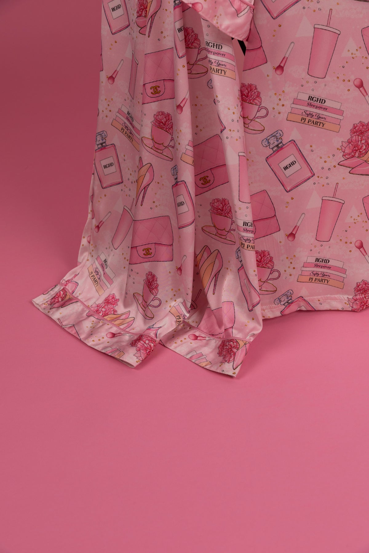 Satin Short Sleeve Pajama Set pink