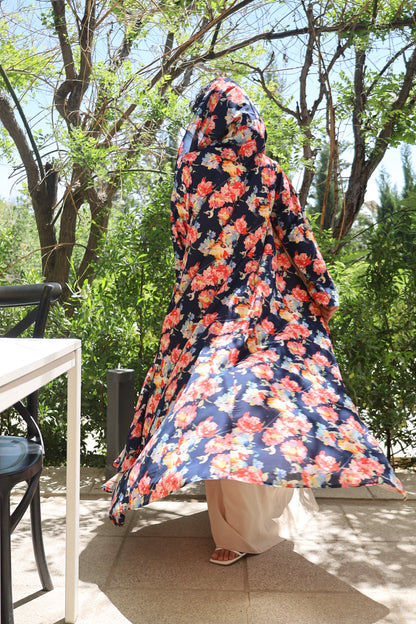 Open Abaya with Matching Hooded Shawl