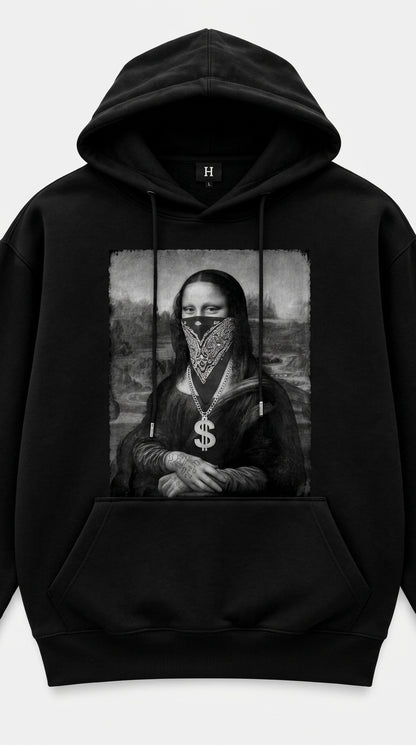 Bandana Mona Lisa Black Hoodie
