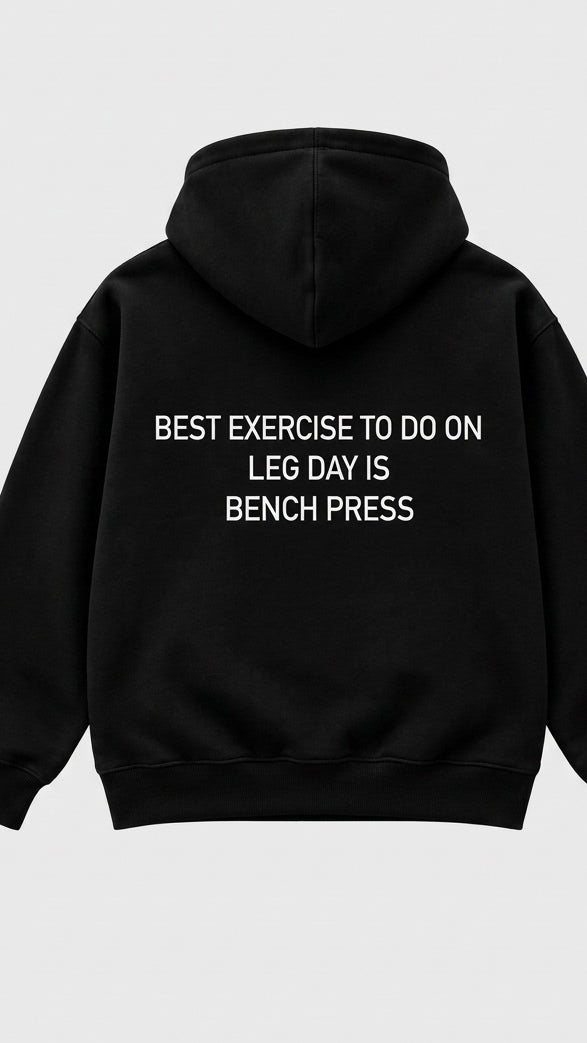 Time To Hit Legs Black Hoodie