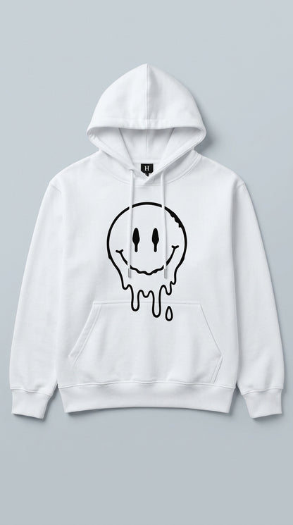 Melting Smiley White Hoodie