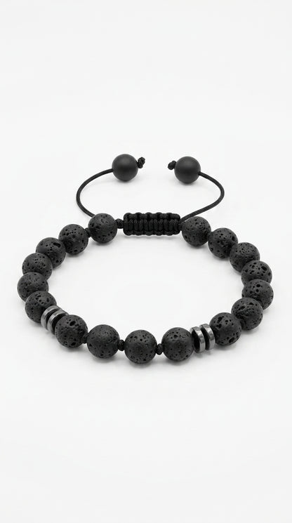 Volcanic Lava Stone Beads Bracelet