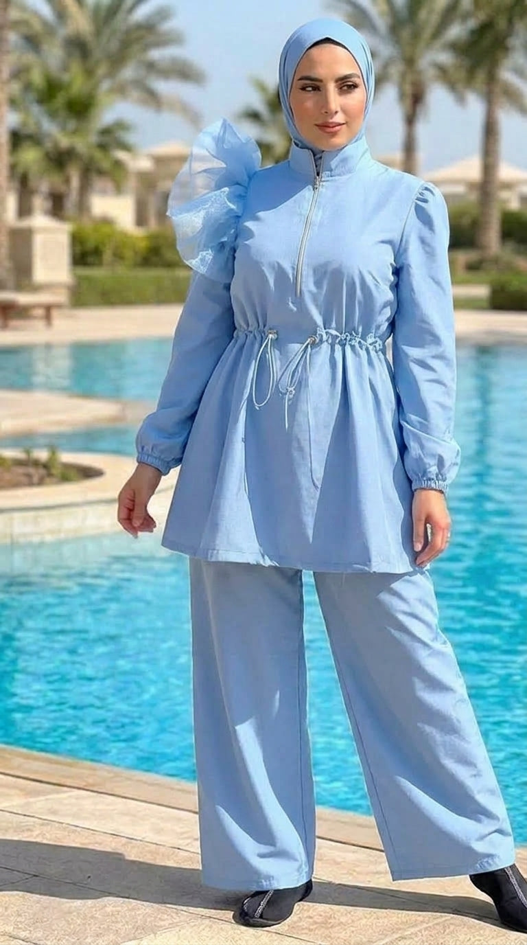 light blue modest Burkini