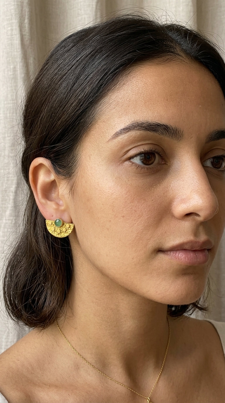 Half-Moon Stud Earrings