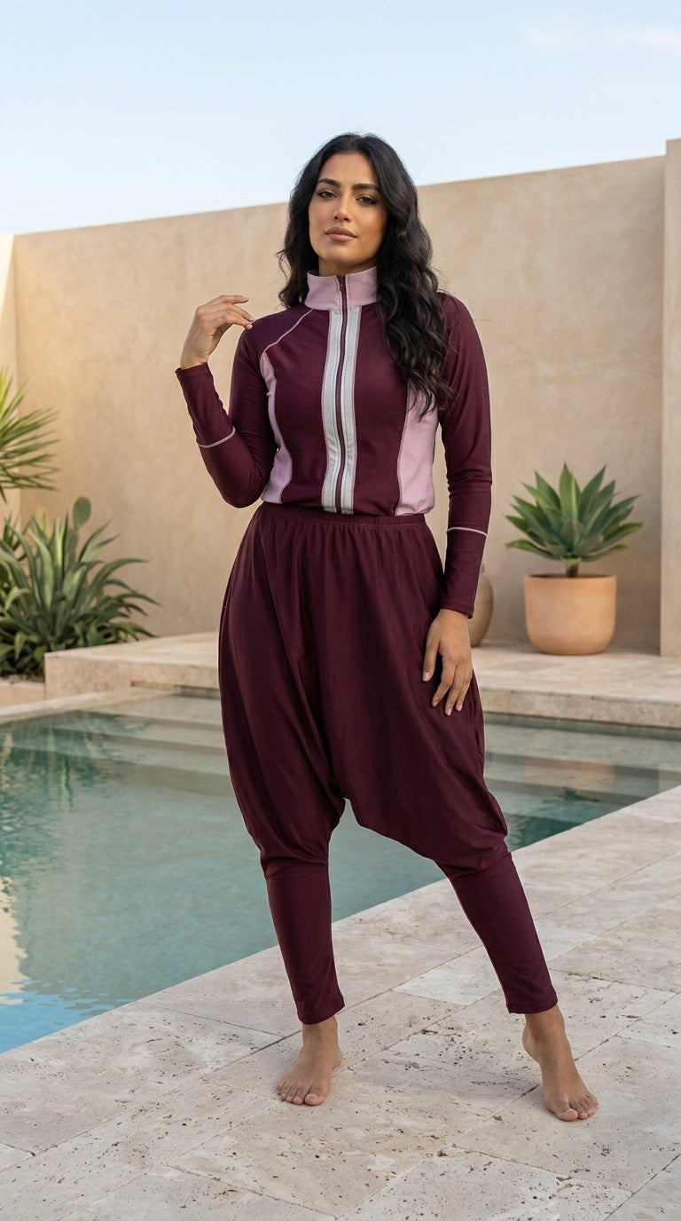 Burkini Modest Swimsuit with Matching Hijab