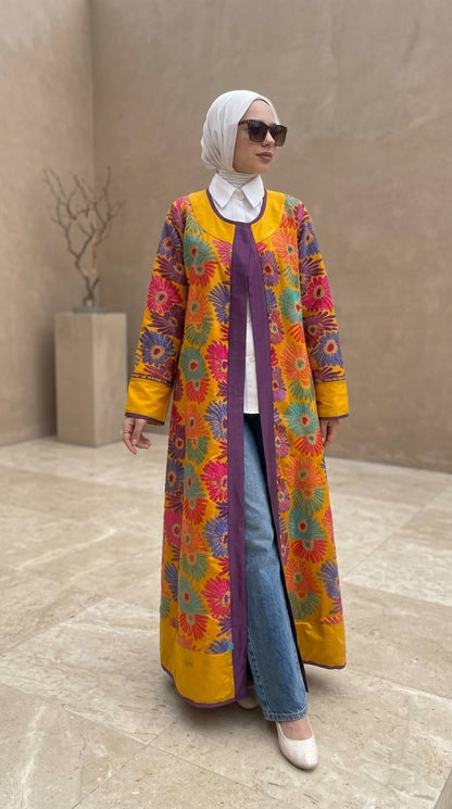 Vibrant Suzani-Inspired Open Kimono
