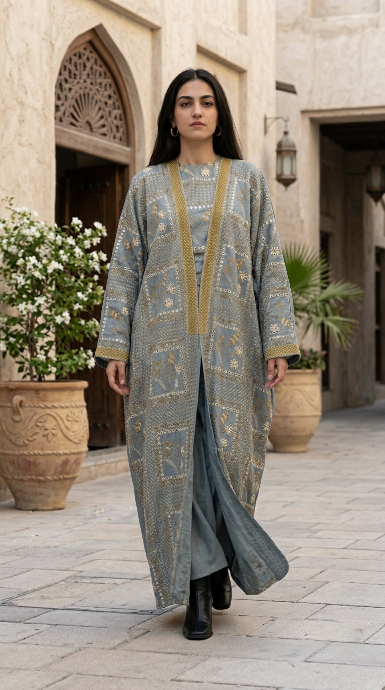 Azure Royal Embroidered Abaya