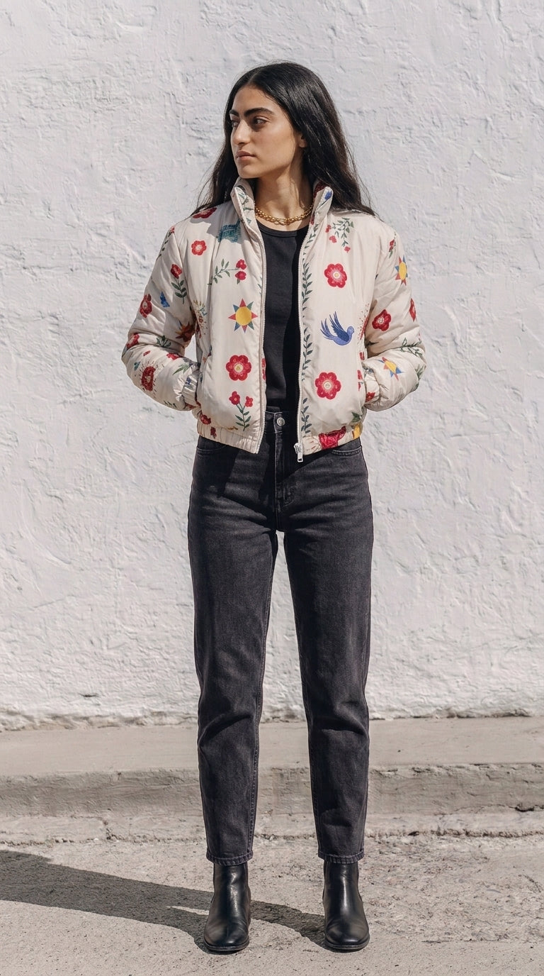 Mystical Icon Graphic Bomber Jacket