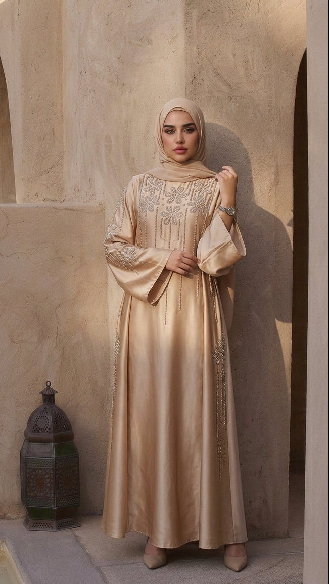 Elegant Sequin-Embellished Luxe Abaya