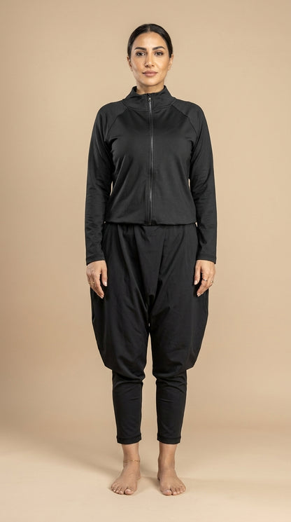 Sherwal Style One-Piece Burkini – Black