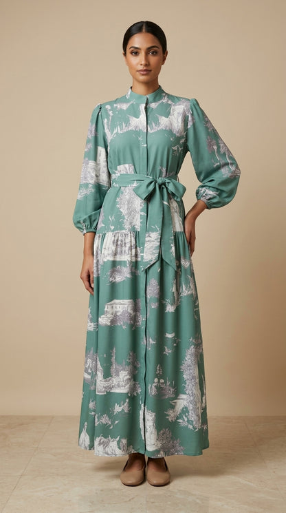 Sage Green Vintage Maxi Dress