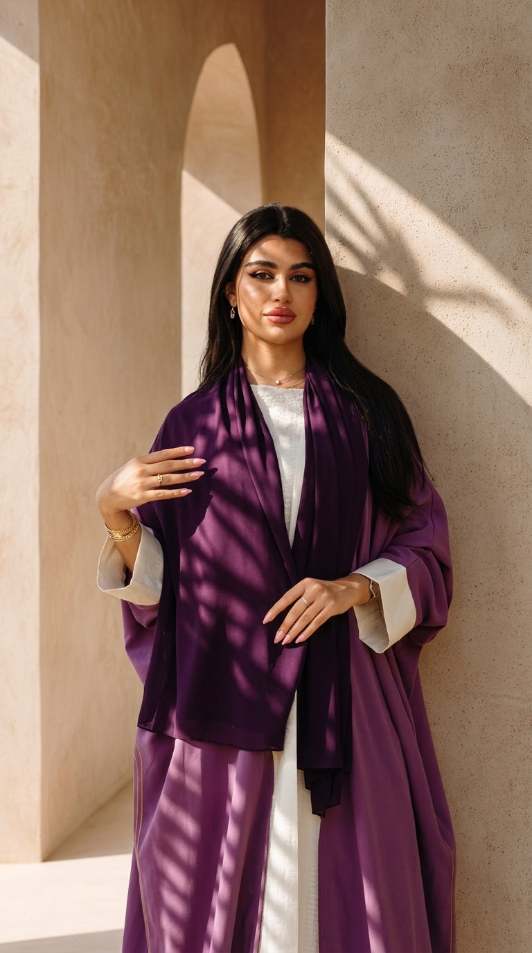 The Purple Pinstripe & Lilac Abaya