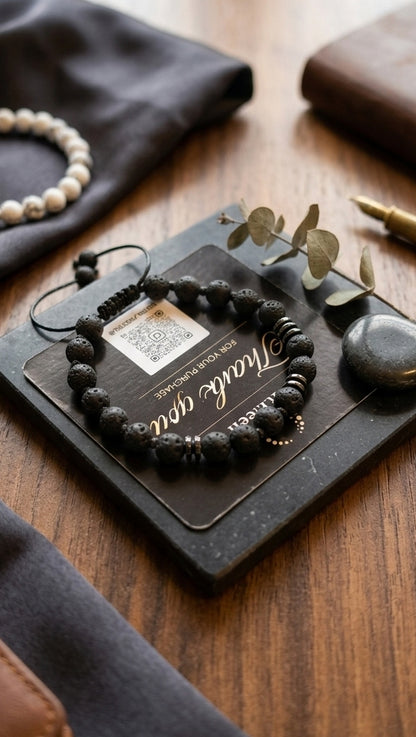 Volcanic Lava Stone Beads Bracelet