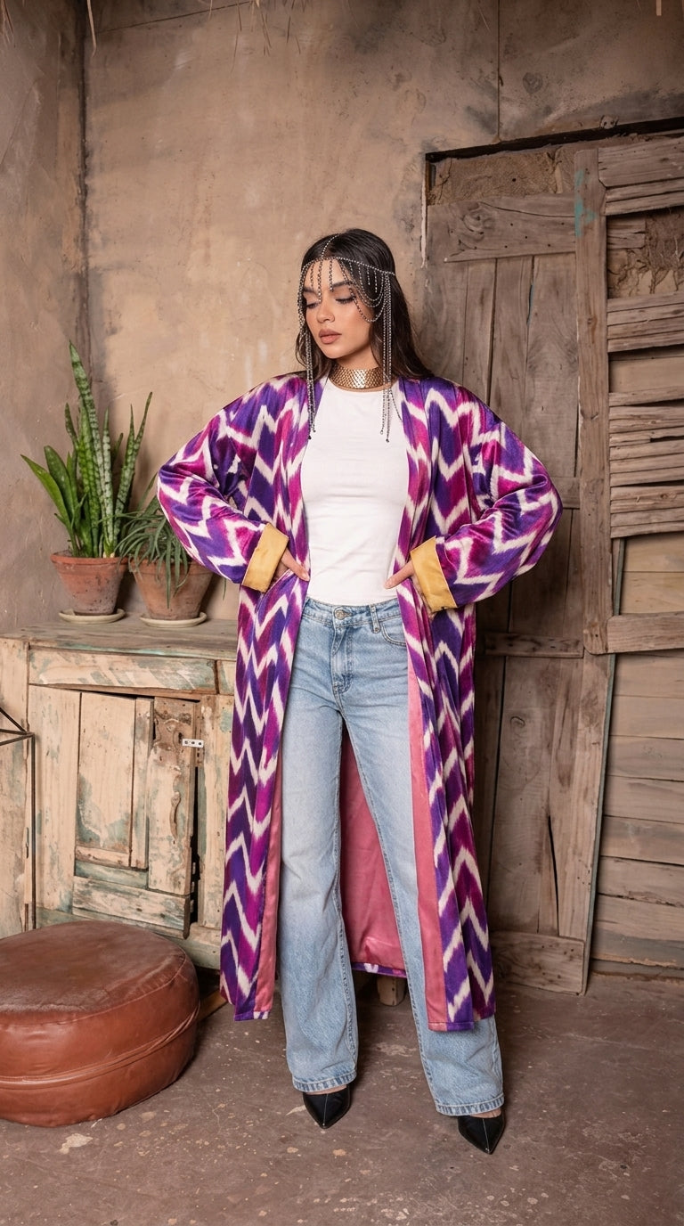 Bohemian Elegance Velvet Kimono