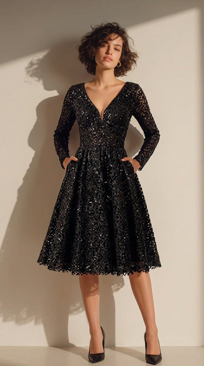 Black V-Neck dress