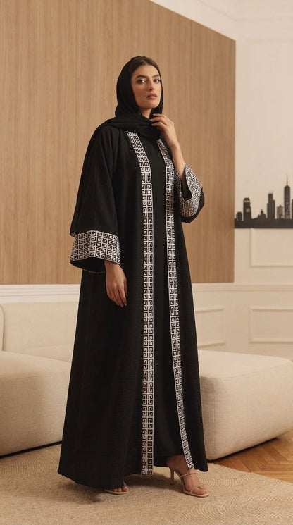 Black Open Abaya