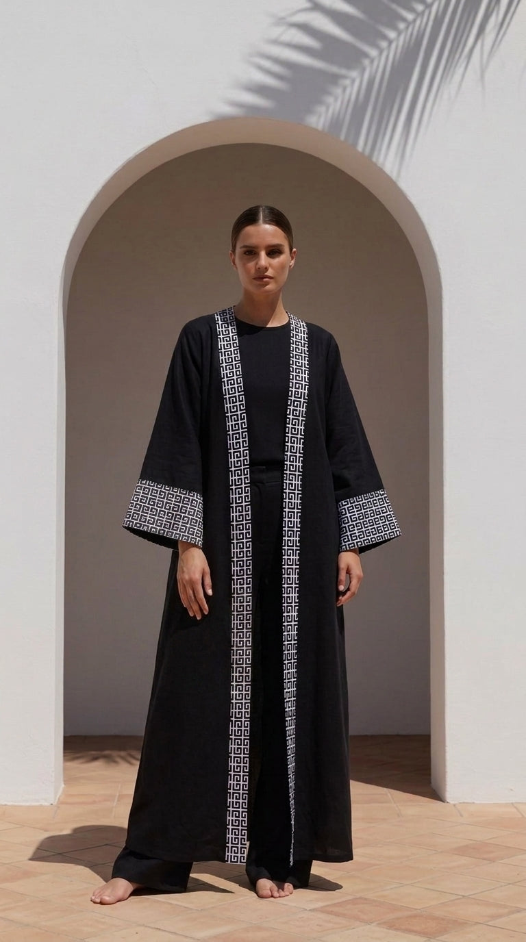Black Open Abaya