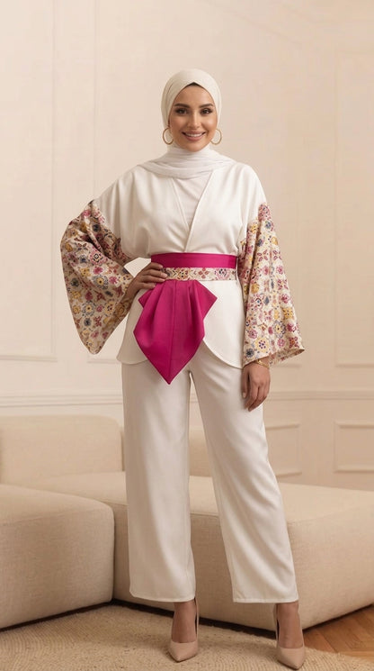 Embroidered Kimono & Obi Belt