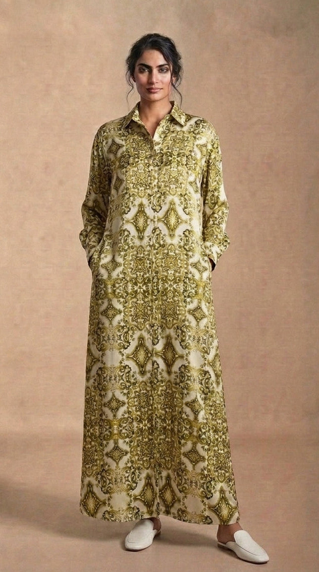 The Olive Scroll Dress