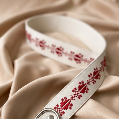 Artisanal Hand-Embroidered Leather Bag Straps