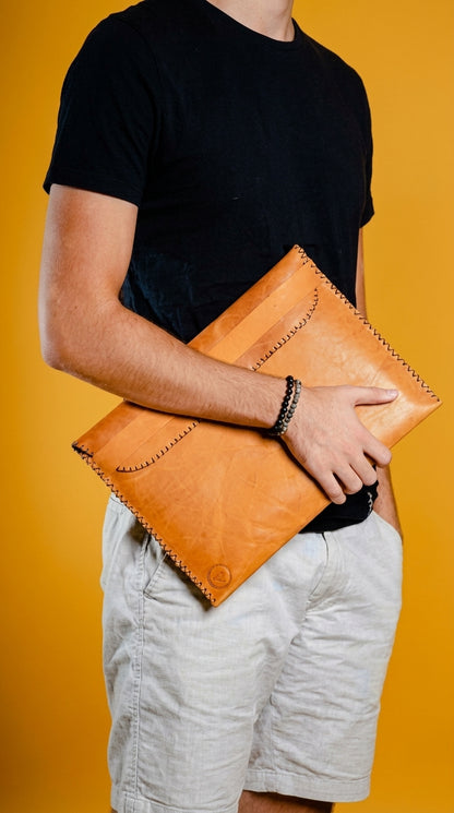 Jelld Hand-Stitched Genuine Leather Laptop Sleeve