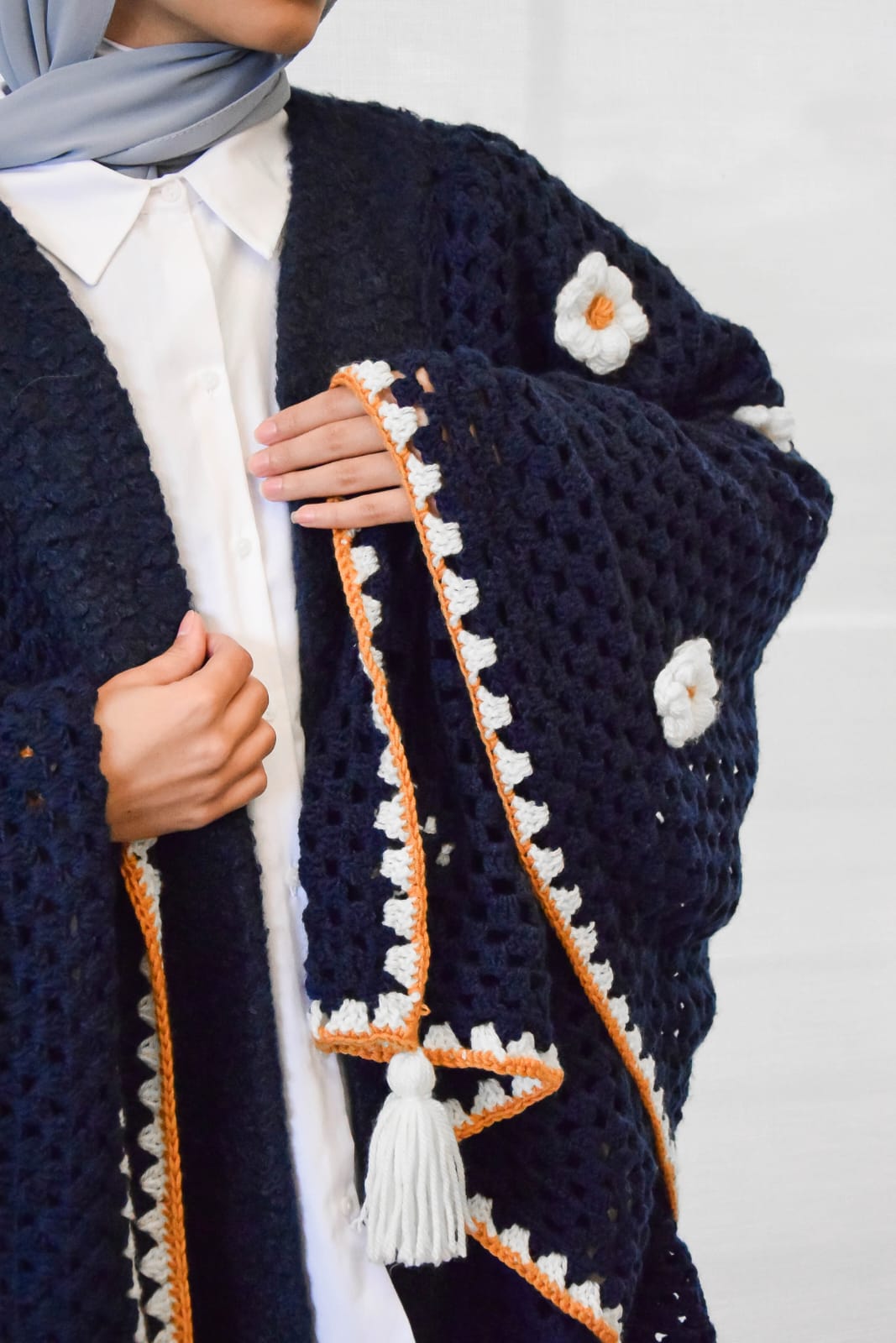 The Eman Collection: Artisan Boucle & Crochet Cardigan
