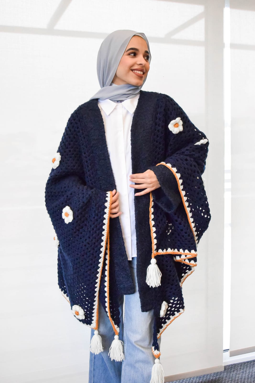 The Eman Collection: Artisan Boucle & Crochet Cardigan