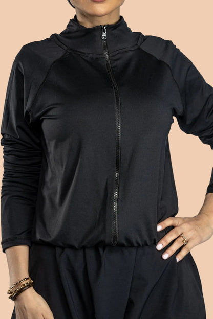 Sherwal Style One-Piece Burkini – Black