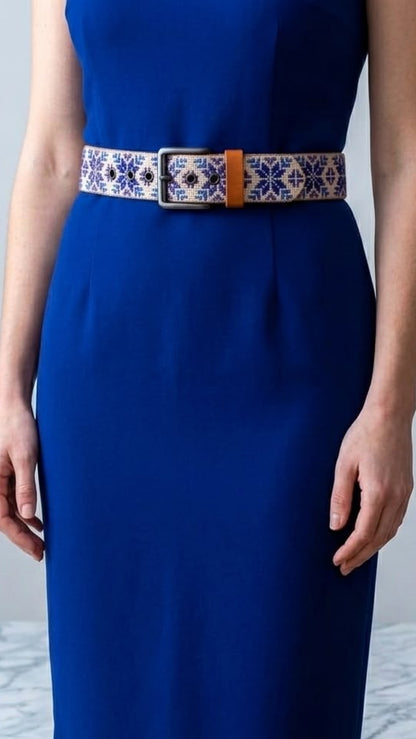 Hand-Embroidered Genuine Leather Belt