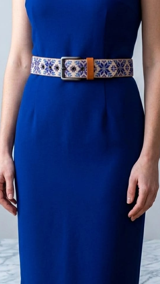 Hand-Embroidered Genuine Leather Belt