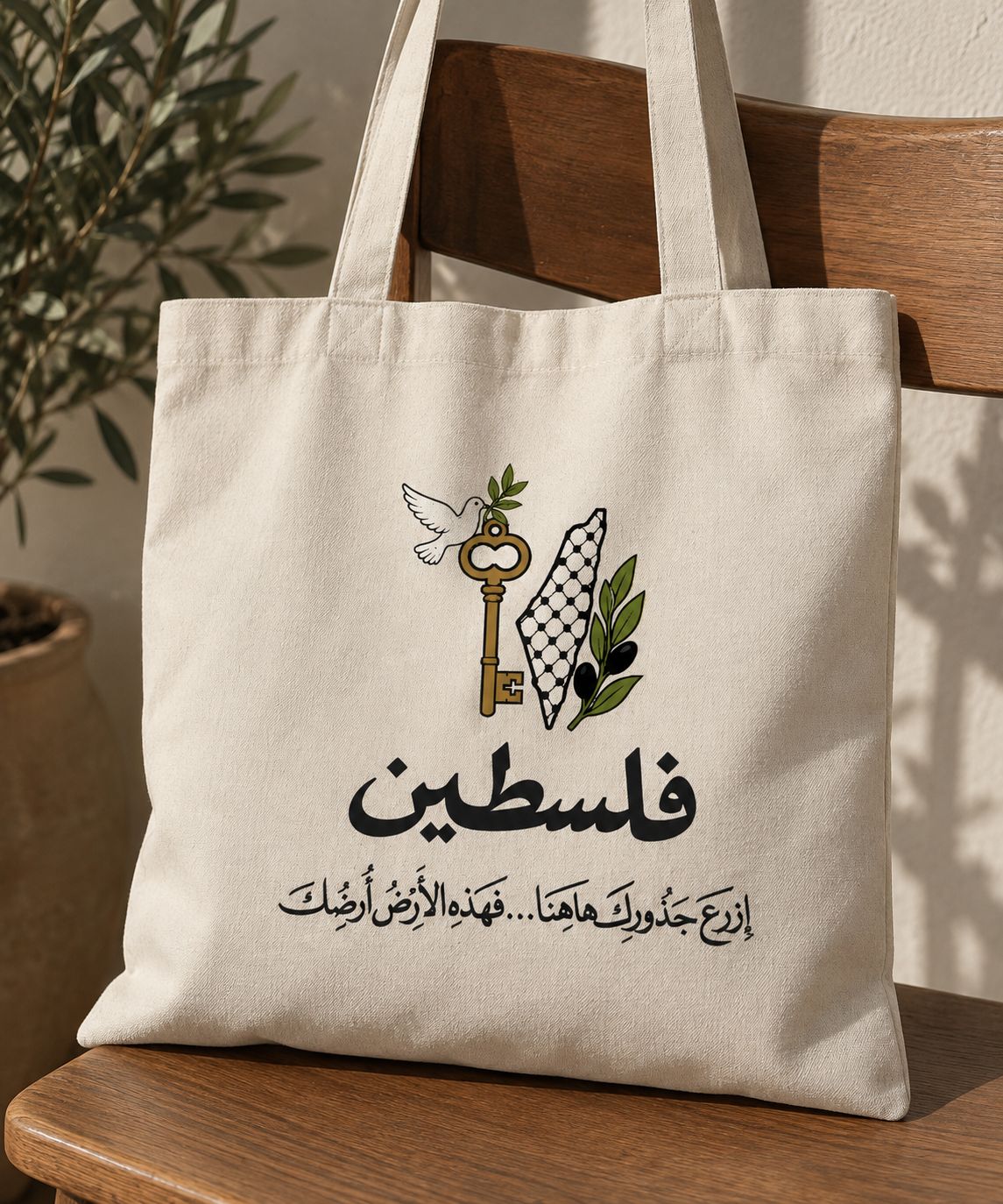 Palestine Heritage Canvas Tote Bag