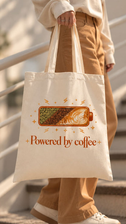 حقيبة قماشية "Powered by Coffee"