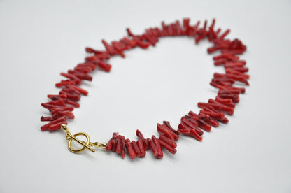 Women’s Natural Red  Coral Statement Necklace
