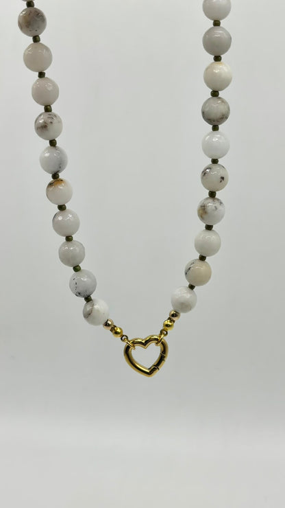 Women’s Natural Agate  Stone Beaded Necklace