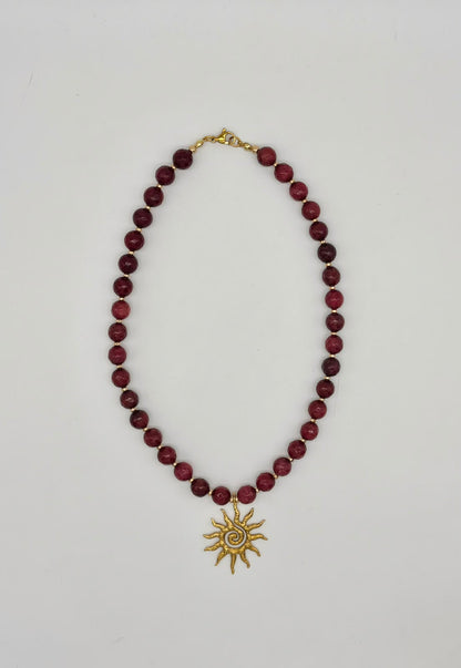 Women’s Natural Agate  Stone Beaded Necklace