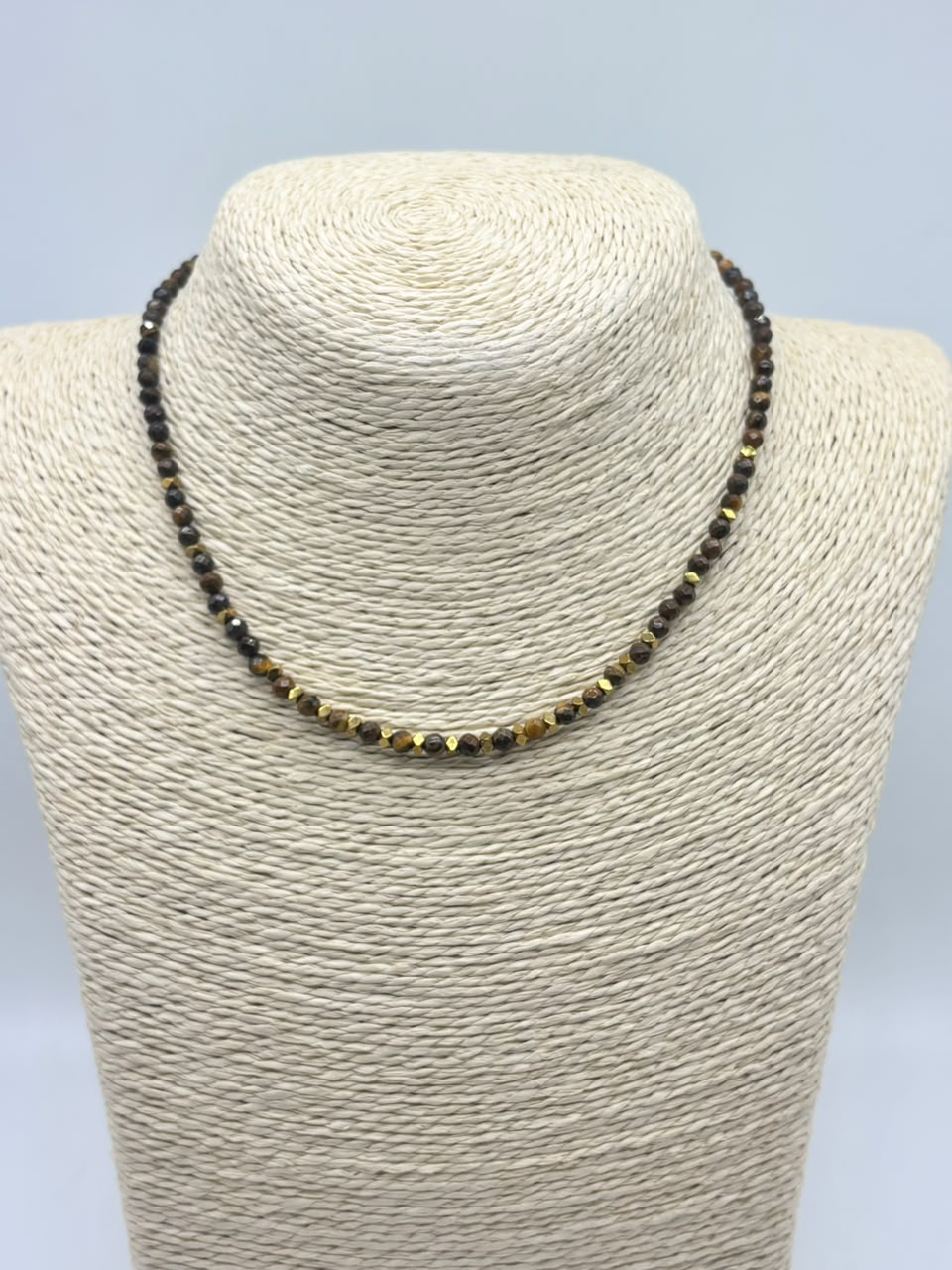 Women's Necklace with Tiger Eye Stone Beads