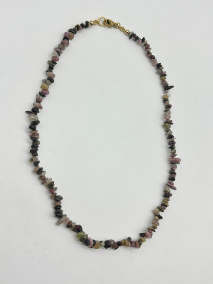 Women's Choker with Tourmaline Stone Beads