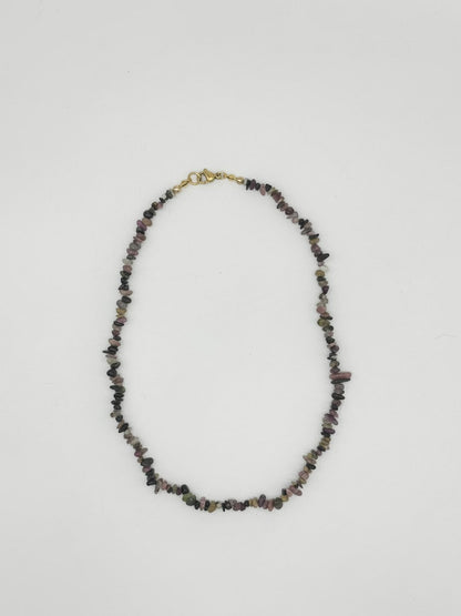 Women's Choker with Tourmaline Stone Beads