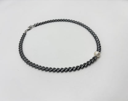 Women's Grey Hematite Stone Beaded Necklace
