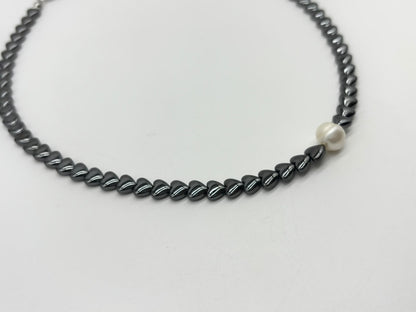 Women's Grey Hematite Stone Beaded Necklace