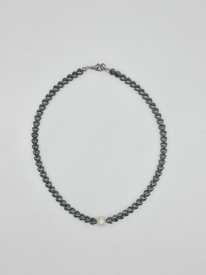 Women's Grey Hematite Stone Beaded Necklace
