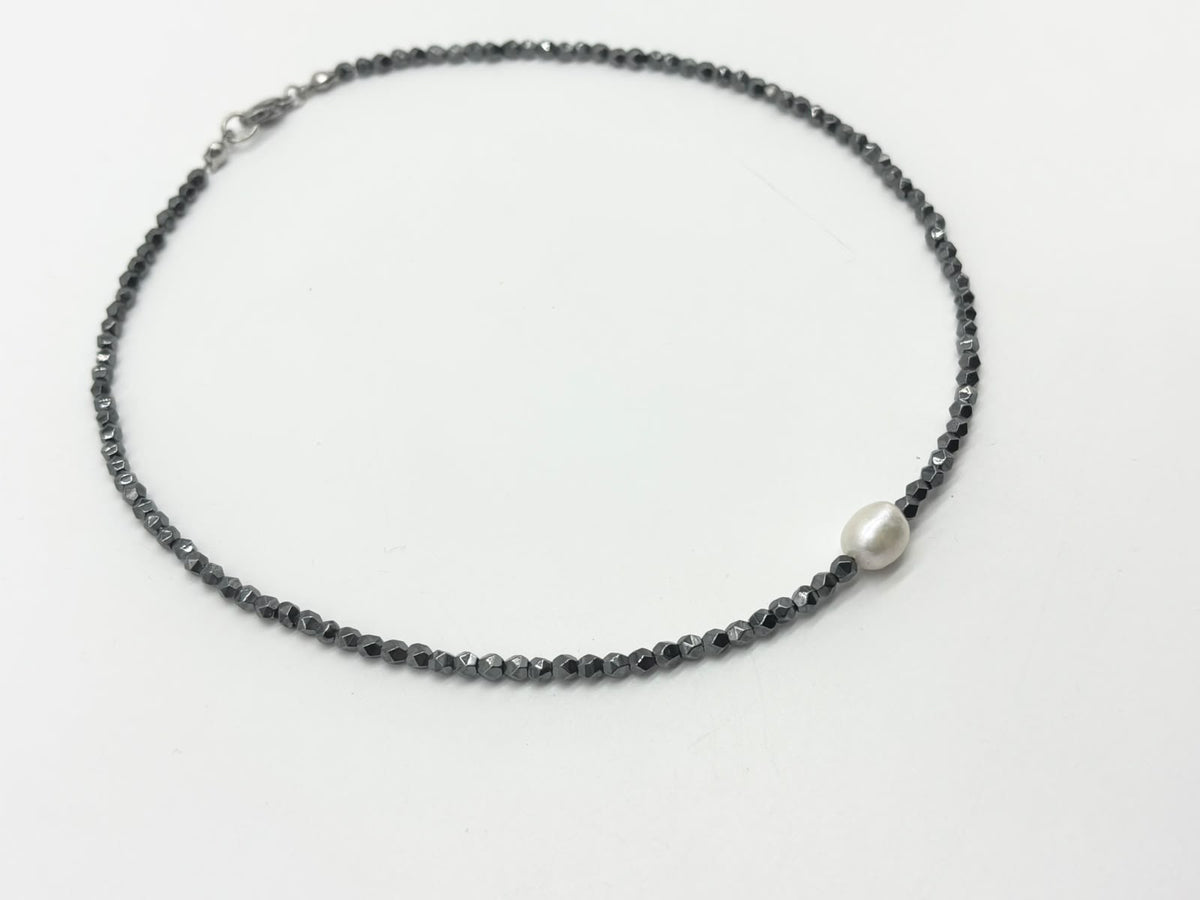 Women's Grey Hematite Beaded Necklace
