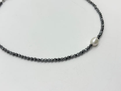 Women's Grey Hematite Beaded Necklace