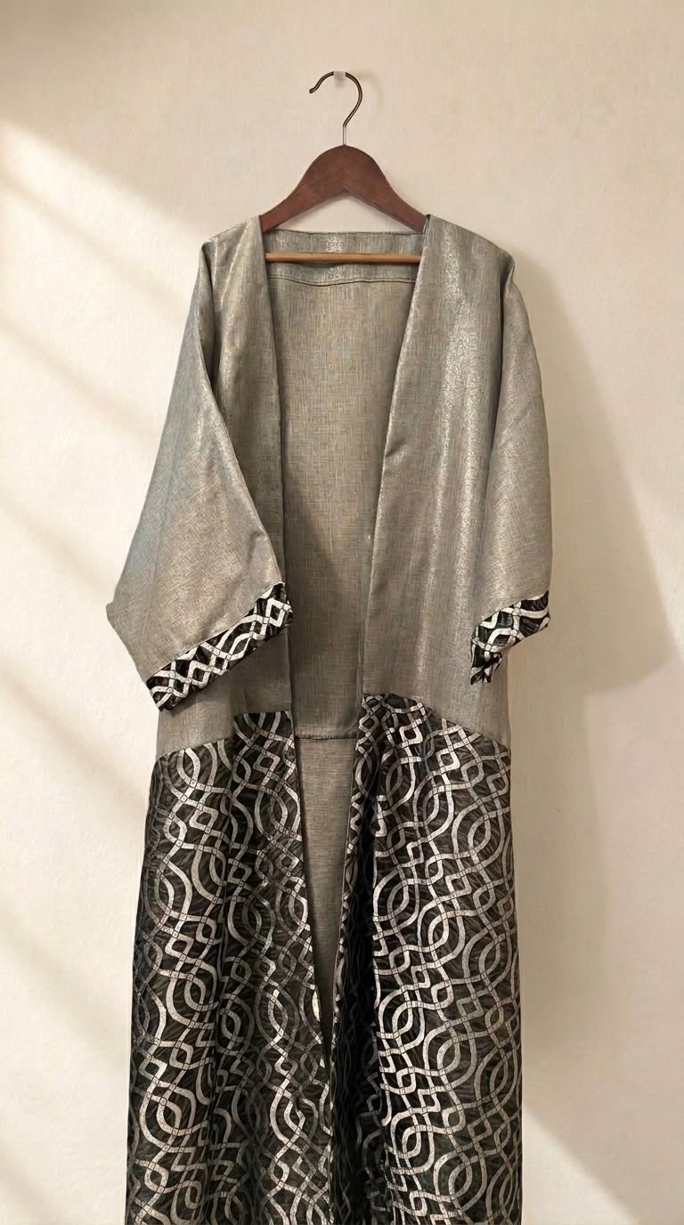 Silver Lattice Abaya