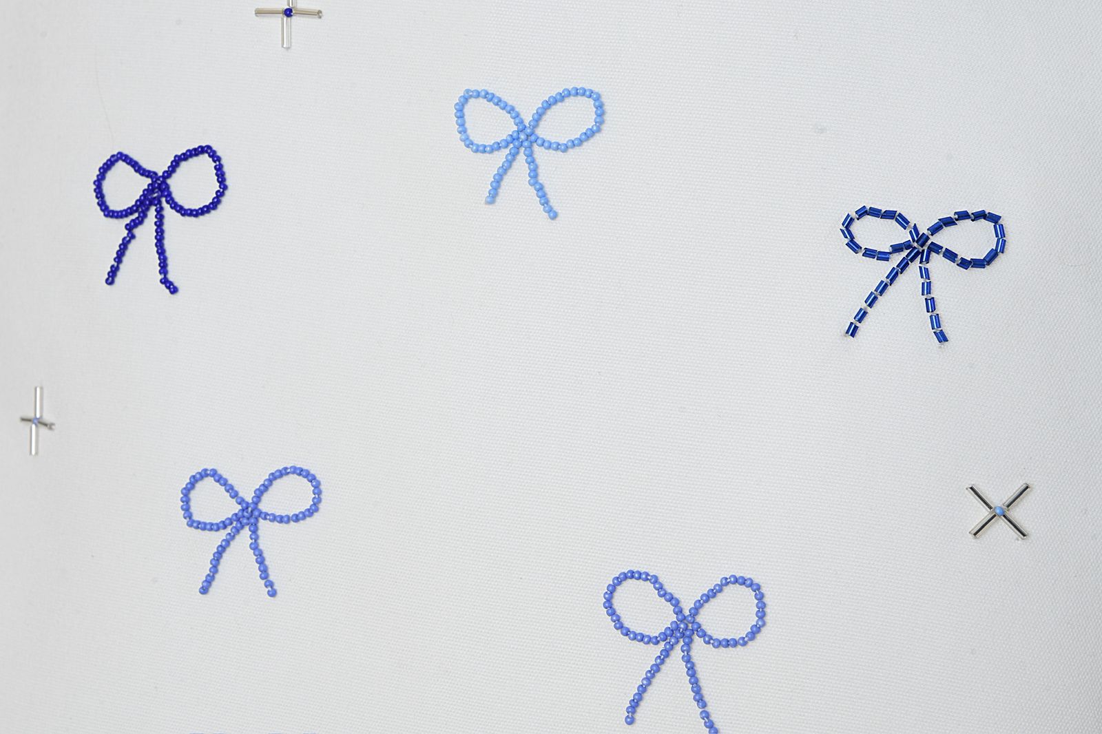 Blue decorative bows on a white background
