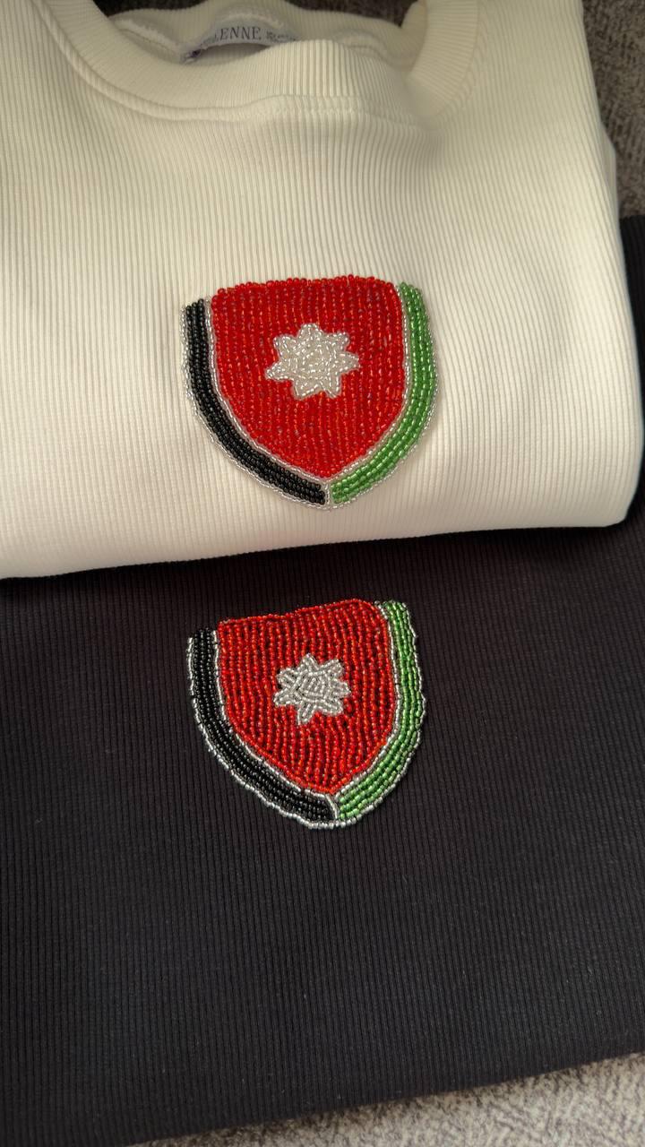 Jordanian Emblem Beaded Tee