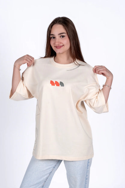 Oversized "Dancing With The Waves" Creamy Unisex T-Shirt